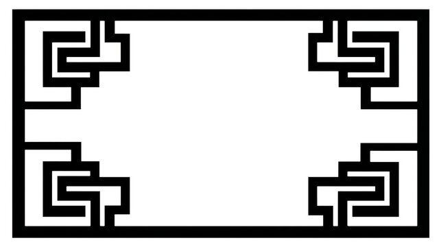 Abstract geometric decorative border pattern with web design, negative space