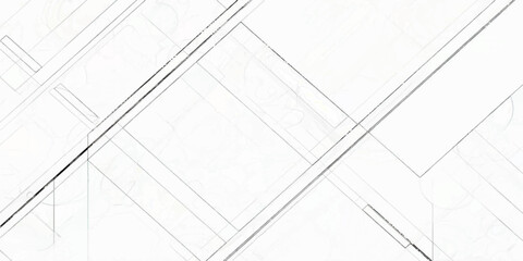 Architectural blueprint of a modern house design plan sketched on a white marble texture and abstract line background. © Liza