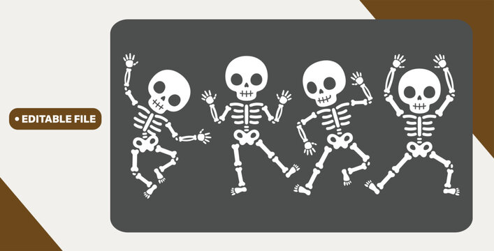 Set of skeleton for Halloween