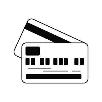 Credit Card icon with white background vector stock illustration