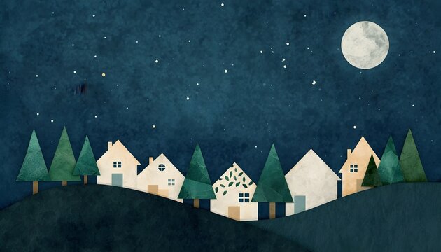 winter landscape with houses