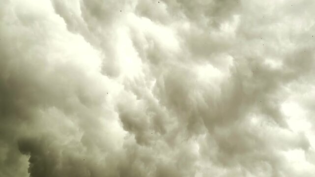 Dark Storm Clouds Moving Fast In Overcast Sky Before Rain. Weather Environment