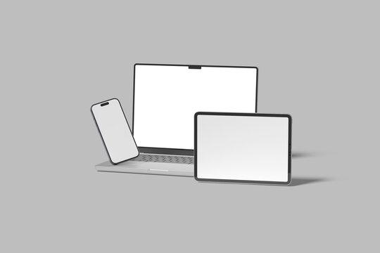 Multi devices responsive website blank mockup
