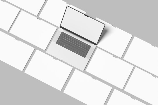 Laptop website presentation blank mockup