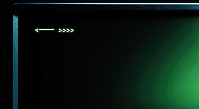 Digital display with blinking cursor and green gradient
