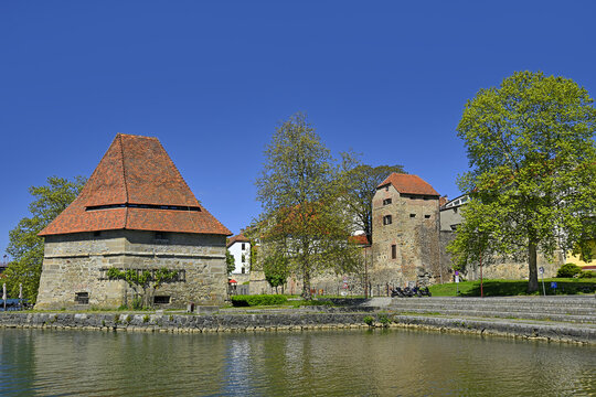Maribor, Drava river embankment and Vodni stolp - Water Tower, Slovenia