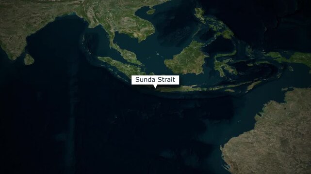 Sunda Strait Location Zoom Satellite Map Animation