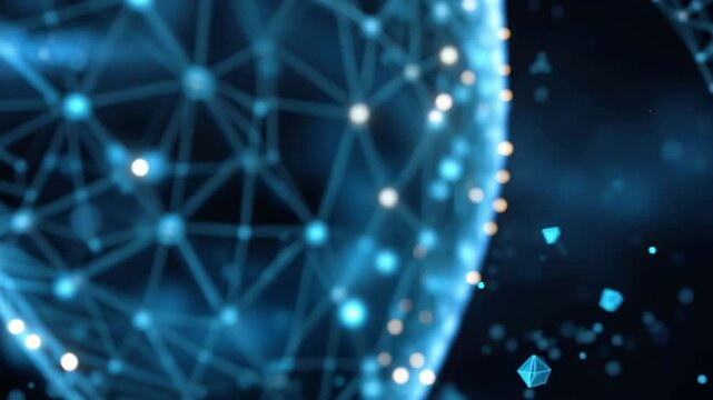 Cyber security technology shows digital shield representing data protection and connections in a controlled environment during nighttime