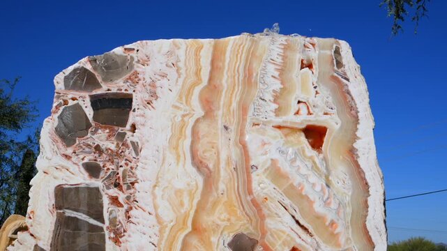 Cave Creek, Arizona. A natural water feature built with a large stone slab