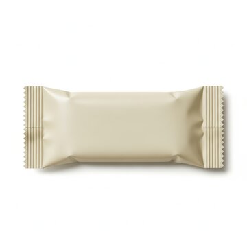 Plain beige snack food wrapper with sealed edges
