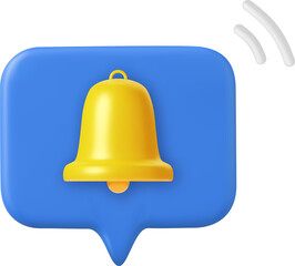 Fototapeta premium 3d speech bubble with a bell