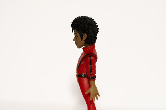 Bucharest Romania 19 May 2026.Collectible toy figurine inspired by pop music icon Michael Jackson, photographed in studio on a clean white background.