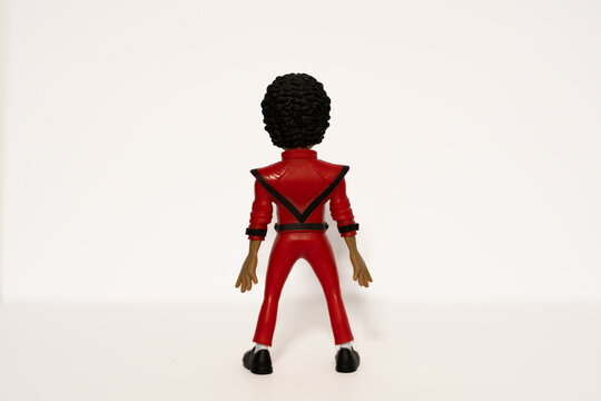 Bucharest Romania 19 May 2026.Collectible toy figurine inspired by pop music icon Michael Jackson, photographed in studio on a clean white background.