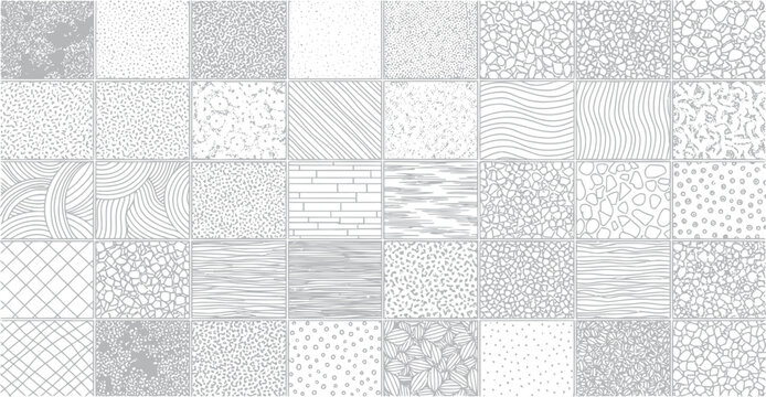 Versatile architectural texture pattern set for civil engineering site plans and landscape design documentation