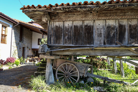 Traditional agricultural building called Horreo in Asturias, Spain