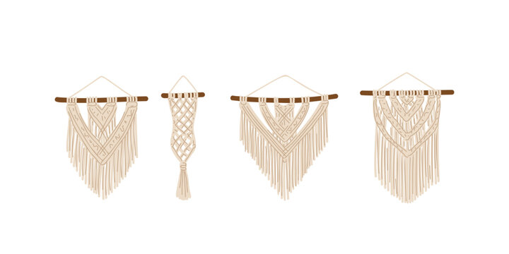 modern macrame wall hanging decoration for interior design