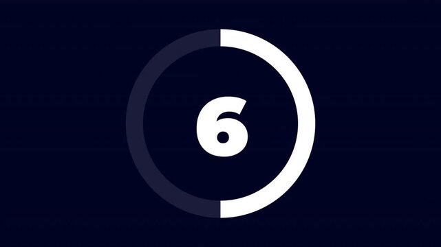Modern 10 second countdown timer with a clean, simple design and alpha channel for easy integration into various projects. Perfect for intros, events, and presentations