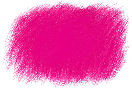 Bright pink scribble isolated on white background, abstract bold doodle texture representing creativity, energy and expressive design element.