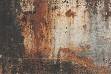 Fototapeta premium Close-up textured abstract of decaying metal with streaks of rust and grime