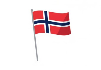 Fototapeta premium Flag of norway isolated on white background