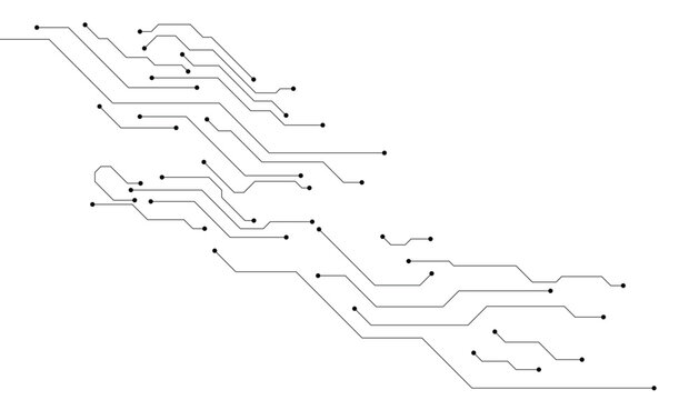 Vectors Abstract technology circuit diagram on white background. High tech circuit board connection system.