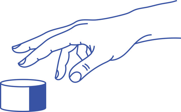 Hand pressing a button icon