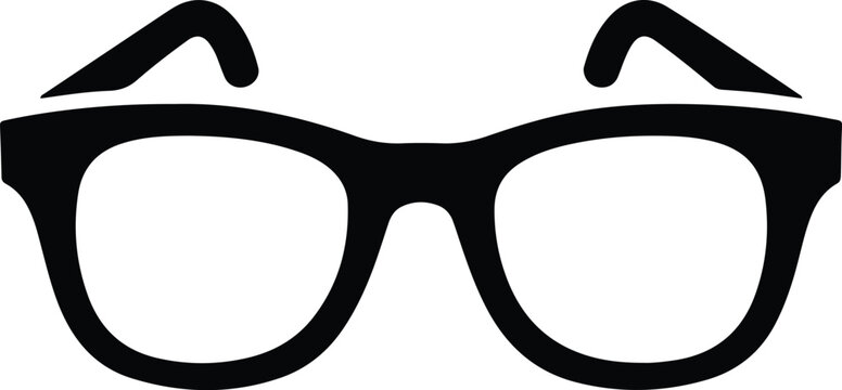 Silhouette vector black eyeglasses frame icon design