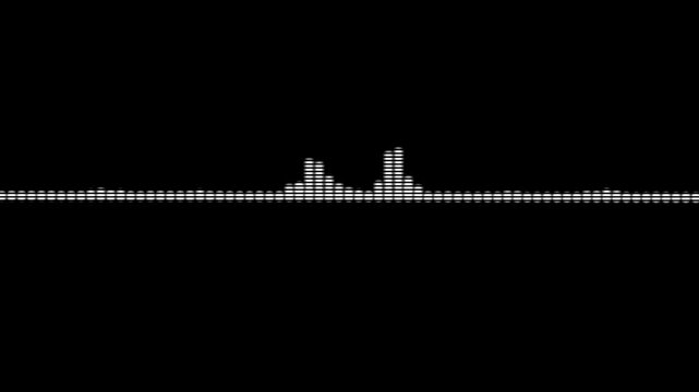 Audio visualizer lines isolated on black background, music equalizer rhythm bars frequency meter, podcast voice soundwave animation ...
