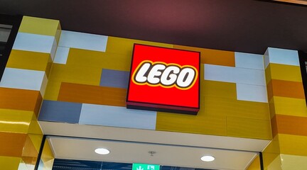 Fototapeta premium a lego sign on a store