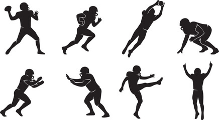 American football players in action silhouettes © SHOFIQUL
