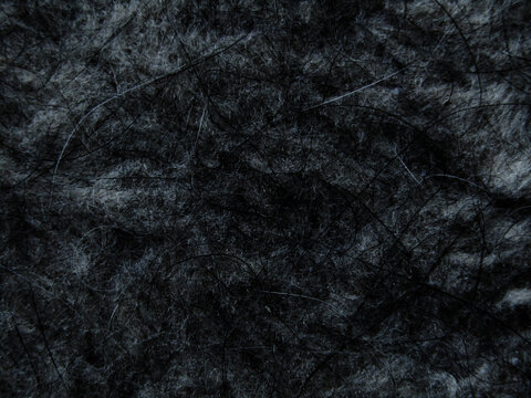 Furry animal hair surface background black white dark