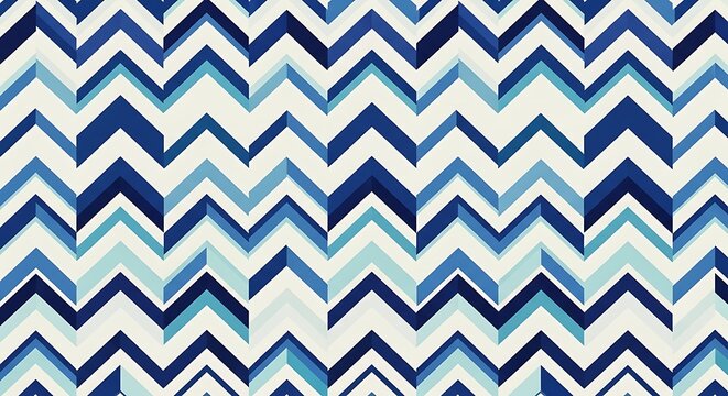 Blue Geometric Chevron Pattern Repeating Across Clean Abstract Background