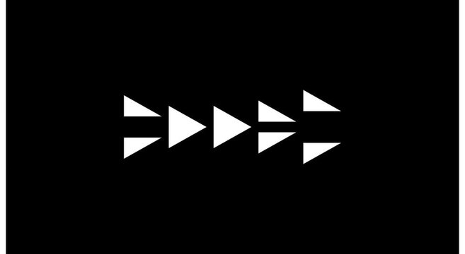 Abstract fast forward motion with dynamic animation white triangle arrows