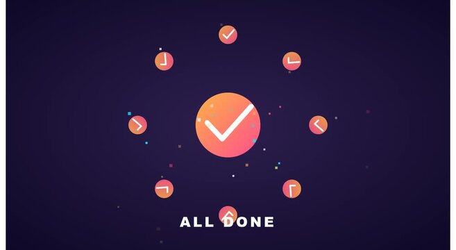 All done animated checkmark motion for success and completion animation