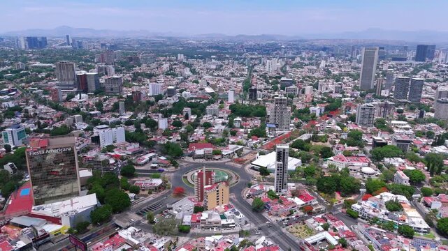 Vista aerea de la glorieta Minerva en Guadalajara, Jalisco.