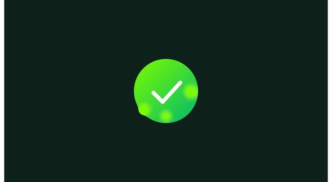 Animated green checkmark for success and task completion ui animation