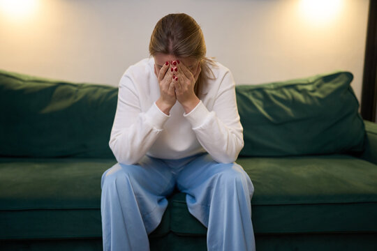 Woman struggling through a heavy emotional evening