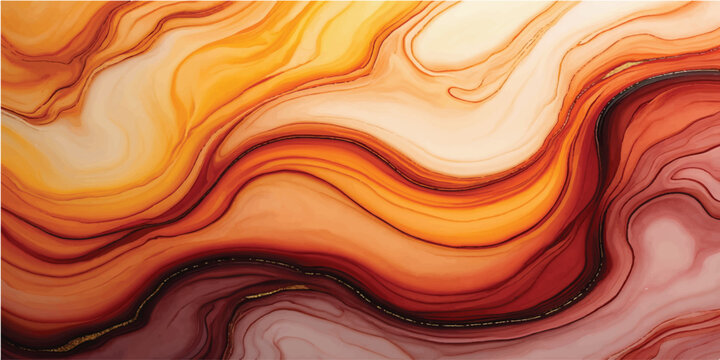 Warm abstract fluid art with blending orange yellow red tones alcohol ink wash abstract blending background marbling energetic artistic creative gradient sophisticated