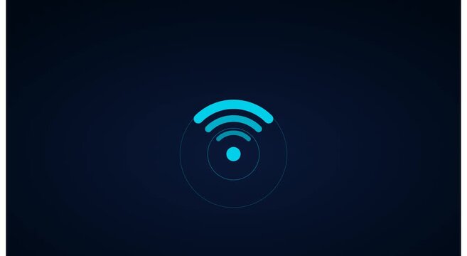 Animated wi fi signal pulsing for wireless network connectivity animation