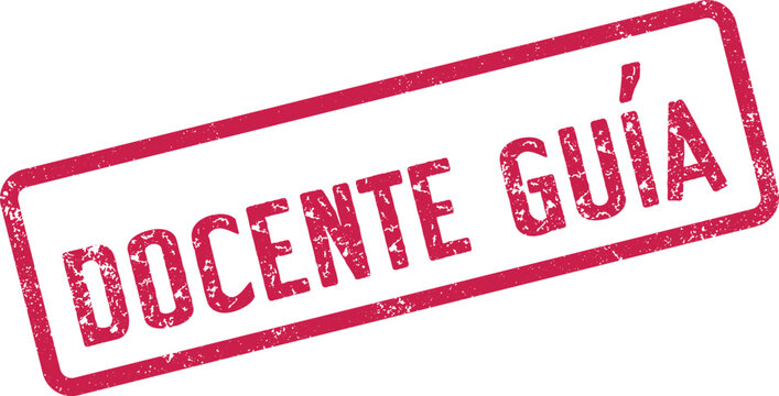 Docente Gu&iacute;a official stamp with textured crimson ink impression signifies expert educational guidance