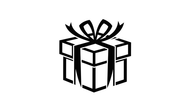 Wrapped Gift Box with Ribbon.