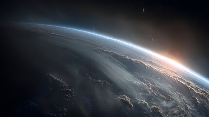 Fototapeta premium Majestic planetary vista reveals cosmic beauty breathtaking scale and stunning atmospheric detail