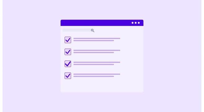 Digital task checklist and clock animation for productivity management animation
