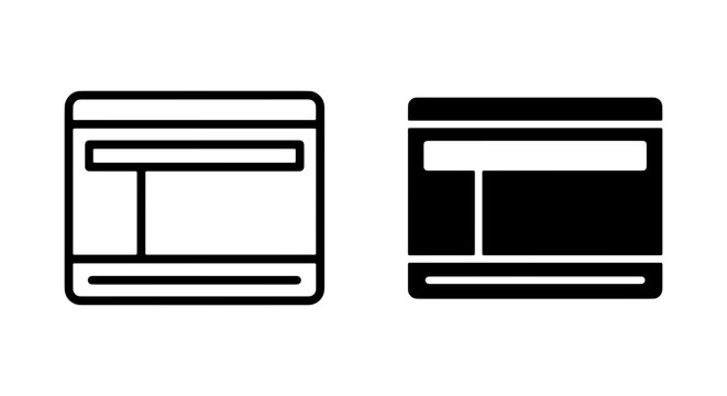 Website Layout Icons, Web Design Templates, Digital Interface Wireframe Graphics