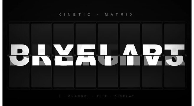 Kinetic matrix flip display: dynamic mechanical typography animation