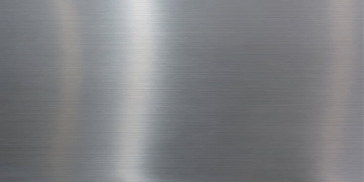 Brushed silver metal texture background with polished stainless steel surface pattern