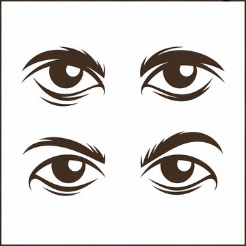 Stylized human eyes in four variations Keywords: eyes, human eyes, face, portrait, expression