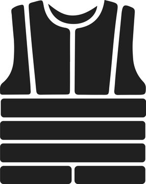 Folded stack of sleeveless shirts on a white background simple black silhouette