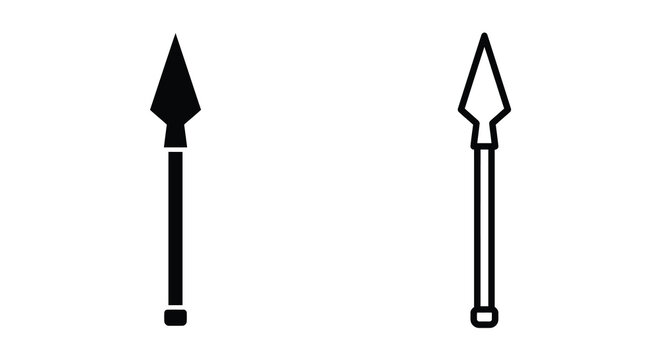 spear silhouettes on white background two variations