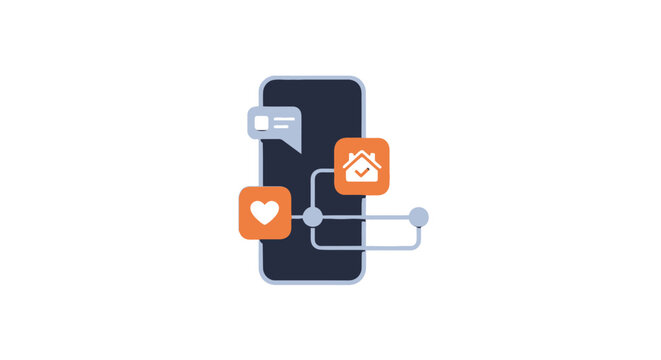Smartphone with social media icons.